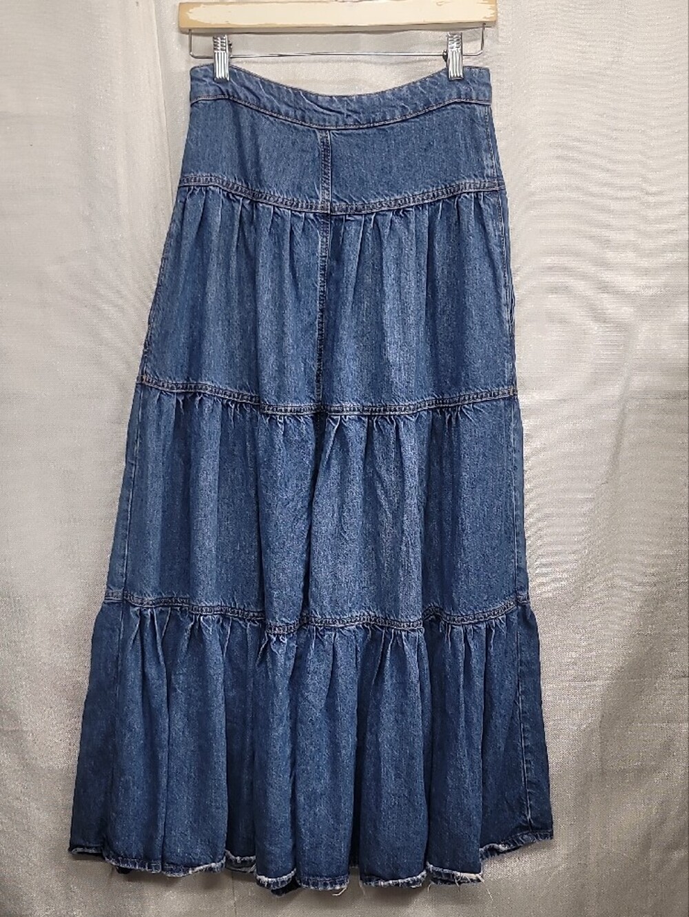 We the Free Dreamweaver Tiered Denim Maxi Skirt Size Xs - Picture 10 of 14